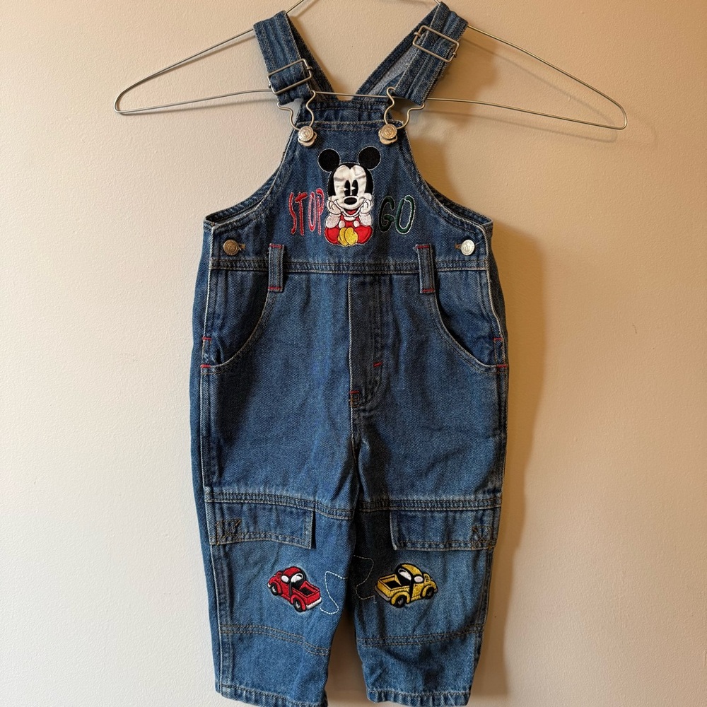 Vintage 90’s Disney Mickey & Co Denim Overalls for Kids, size 18 mo
